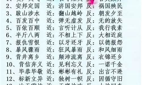 成语近义词成语大全_成语近义词成语大全四个字